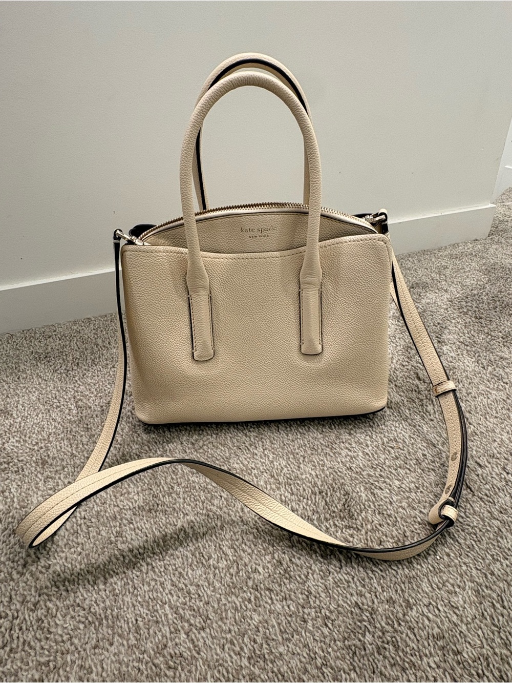 kate spade Margaux Leather Satchel - Cream